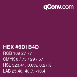 Color code: HEX #6D1B4D | qconv.com