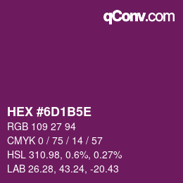 Color code: HEX #6D1B5E | qconv.com