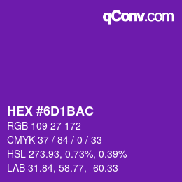 Color code: HEX #6D1BAC | qconv.com