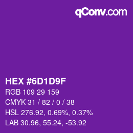 Color code: HEX #6D1D9F | qconv.com