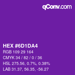 Color code: HEX #6D1DA4 | qconv.com