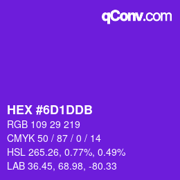 Color code: HEX #6D1DDB | qconv.com
