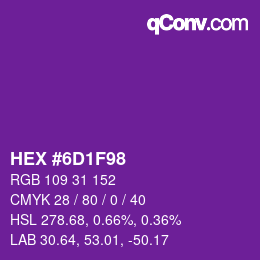 Color code: HEX #6D1F98 | qconv.com