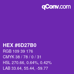 Color code: HEX #6D27B0 | qconv.com