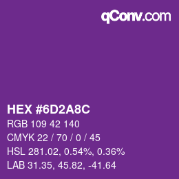 Código de color: HEX #6D2A8C | qconv.com
