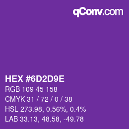Color code: HEX #6D2D9E | qconv.com