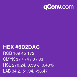 Color code: HEX #6D2DAC | qconv.com