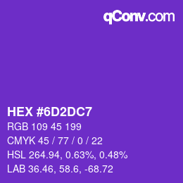 Color code: HEX #6D2DC7 | qconv.com