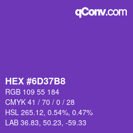 Color code: HEX #6D37B8 | qconv.com