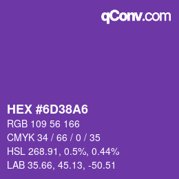 Color code: HEX #6D38A6 | qconv.com