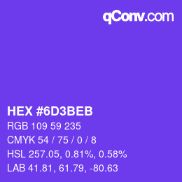 Color code: HEX #6D3BEB | qconv.com
