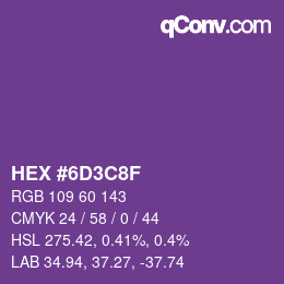 Color code: HEX #6D3C8F | qconv.com