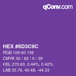 Color code: HEX #6D3C9C | qconv.com