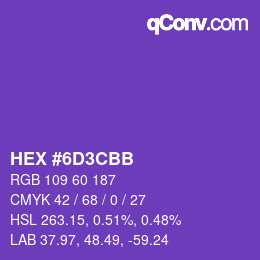 Color code: HEX #6D3CBB | qconv.com