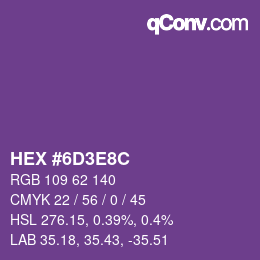 Color code: HEX #6D3E8C | qconv.com