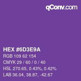 Color code: HEX #6D3E9A | qconv.com