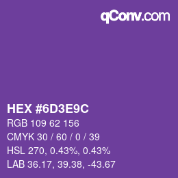 Color code: HEX #6D3E9C | qconv.com