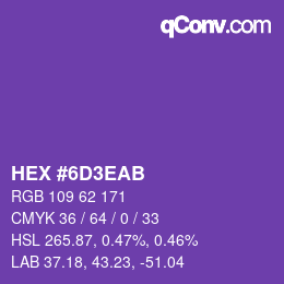 Color code: HEX #6D3EAB | qconv.com