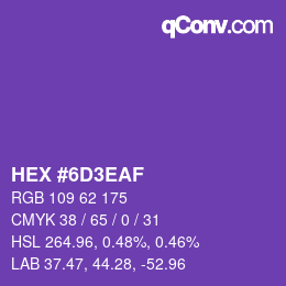 Color code: HEX #6D3EAF | qconv.com
