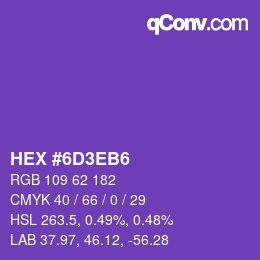 カラーコード: HEX #6D3EB6 | qconv.com