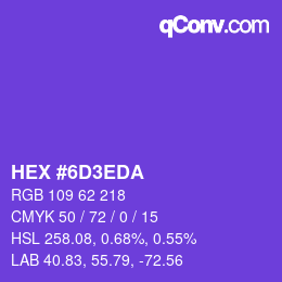 Color code: HEX #6D3EDA | qconv.com