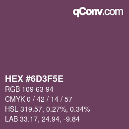 Código de color: HEX #6D3F5E | qconv.com