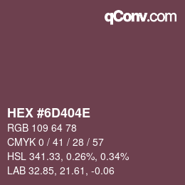 Color code: HEX #6D404E | qconv.com