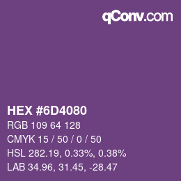 Color code: HEX #6D4080 | qconv.com