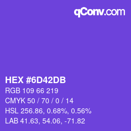Color code: HEX #6D42DB | qconv.com