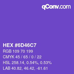 Color code: HEX #6D46C7 | qconv.com