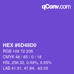 Color code: HEX #6D48D0 | qconv.com