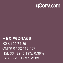 Color code: HEX #6D4A59 | qconv.com