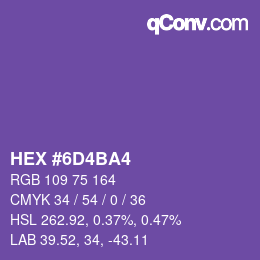 カラーコード: HEX #6D4BA4 | qconv.com