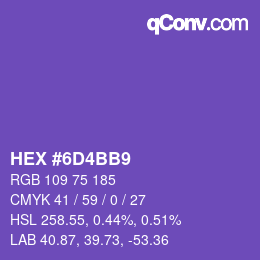 Color code: HEX #6D4BB9 | qconv.com