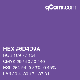 Color code: HEX #6D4D9A | qconv.com