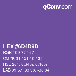 Color code: HEX #6D4D9D | qconv.com