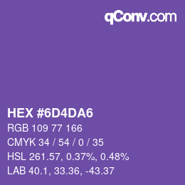 カラーコード: HEX #6D4DA6 | qconv.com