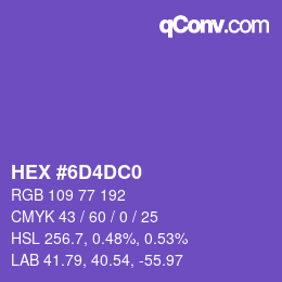 カラーコード: HEX #6D4DC0 | qconv.com