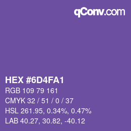 颜色代码: HEX #6D4FA1 | qconv.com