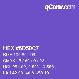 Color code: HEX #6D50C7 | qconv.com