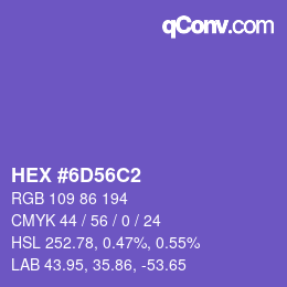 Color code: HEX #6D56C2 | qconv.com