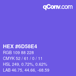 カラーコード: HEX #6D58E4 | qconv.com