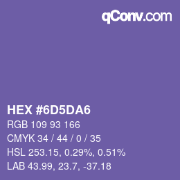 カラーコード: HEX #6D5DA6 | qconv.com
