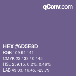 Color code: HEX #6D5E8D | qconv.com