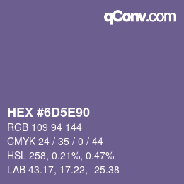 Color code: HEX #6D5E90 | qconv.com