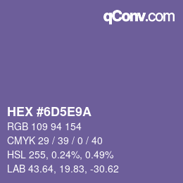 Color code: HEX #6D5E9A | qconv.com