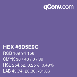 Color code: HEX #6D5E9C | qconv.com