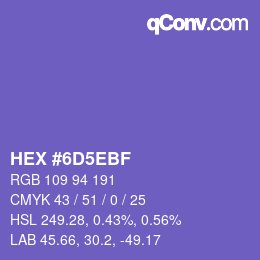 Color code: HEX #6D5EBF | qconv.com