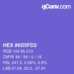 カラーコード: HEX #6D5FD2 | qconv.com
