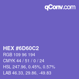 Color code: HEX #6D60C2 | qconv.com